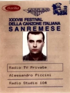 dj alex piccini Pass Festival Sanremo 1988